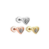 14K Gold Tragus Piercing with Heart Single Stone