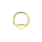 Stoneless Heart 14K Gold Helix Piercing