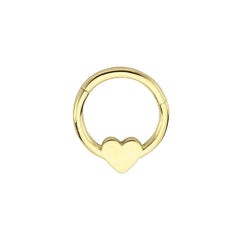 Stoneless Heart 14K Gold Helix Piercing