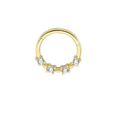 4 Stone Round 14K Gold Helix Piercing