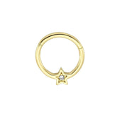 Zirkon Star 14K Gold Helix Piercing