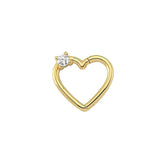 Zirkon Heart 14K Gold Helix Piercing