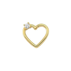 Zirkon Heart 14K Gold Helix Piercing