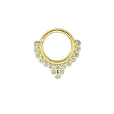 Stone 14K Gold Helix Piercing