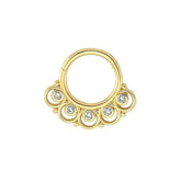 14K Gold Helix Piercing with White Cubic Zircon Stone