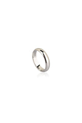 Silver Wedding Band Ring Flat Surface Oval