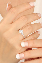 Swarovski Stone Silver Engagement Ring