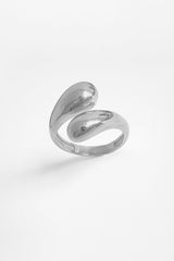 Non Stone Silver Double Heeled Twisted Ring