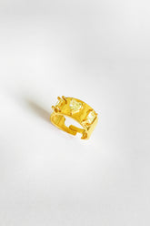 Baguette Stone Heart Silver Ring