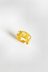 Baguette Stone Heart Silver Ring