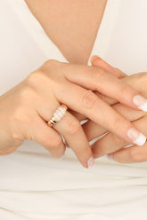 خاتم فضة مرصع بحجر الزركون