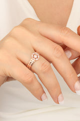 Baguette Stone Hexagon Silver Ring