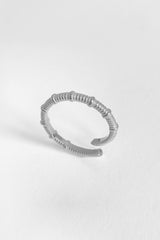 Thin Twisted Silver Ring Without Stone