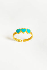 Turquoise Enameled Silver Ring