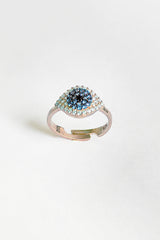 Aquamarine Stone Silver Joint Ring