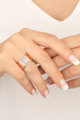 خاتم فضة بنموذج الماس