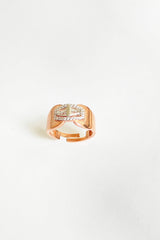 Adjustable Size Baguette Stone Silver Ring