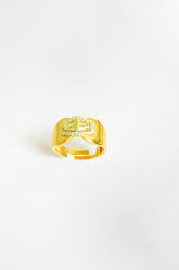 Adjustable Size Baguette Stone Silver Ring