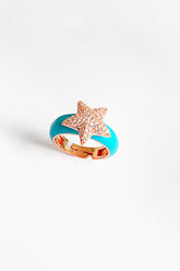 خاتم فضي مطلي بحجر الفيروز الأبيض