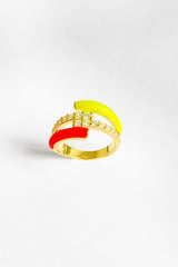 خاتم فضي مطلي بالمينا المزدوجة