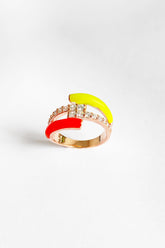 خاتم فضي مطلي بالمينا المزدوجة