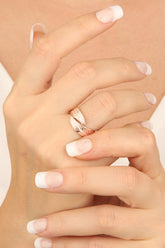 خاتم من الفضة الاسترلينية على شكل ورقة شجر