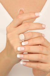 خاتم فضة بحجر الباجيت