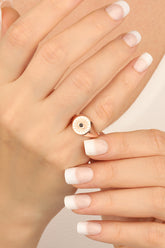 خاتم فضة بحجر أسود واحد