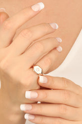 خاتم فارس فضي سداسي الشكل