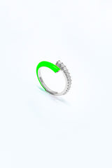 خاتم فضي مطلي بالمينا الملون