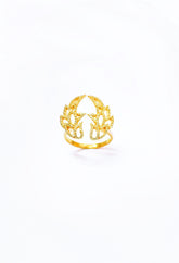 Stone Angel Wing Silver Ring