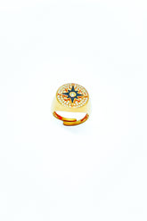 Enameled Star Silver Ring