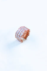 3 Row Baguette Stone Silver Ring