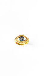 Navy Blue Stone Silver Eye Ring