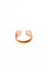 Gemstone Hexagonal Tipped Silver Ring