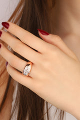 White Baguette Stone Silver Daisy Ring