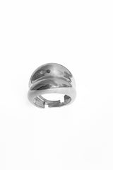 Double Embossed Thick Silver Ring Without Stone
