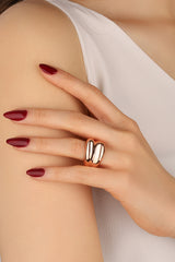 Double Embossed Thick Silver Ring Without Stone