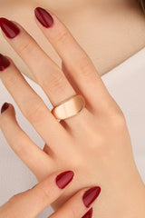 Non Stone Convex Plain Shiny Silver Ring