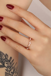 خاتم فضة بحجر الزركون الأبيض