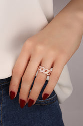 خاتم فضة إسترليني بتصميم سلسلة كوبية