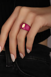 خاتم خطوبة نيون مرصع بأحجار الزركونيا المكعبة والمينا للنساء، متوفر بـ 8 ألوان