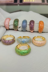 Colorfull CZ Stone Silver Ring, Solid Sterling Silver Ring, Womens Ring