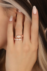 خاتم ثعبان فضي من الحجر الأبيض، خاتم ثعبان قابل للتعديل