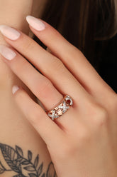 خاتم من الفضة الإسترلينية بثلاثة صفوف متقاطعة