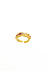 Light Colored Baguette Stone Sterling Silver Ring