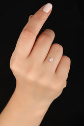 خاتم شبح شفاف مطلي بالفضة ومبطن بحجر سوليتير