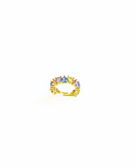 Sterling Silver Mix Stone Heart Ring, Unique Minimalist Dainty Pearl Ring
