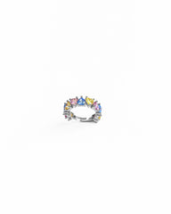 Sterling Silver Mix Stone Heart Ring, Unique Minimalist Dainty Pearl Ring