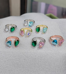 Pear Shaped Engagement Ring , Wedding Ring Pear Cut Solitaire Ring Women